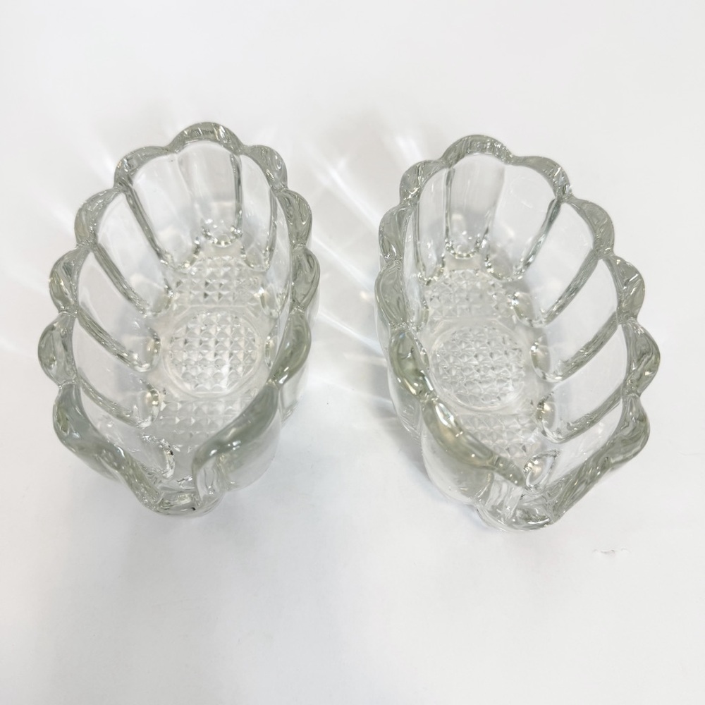 Princess House Clear Glass Vintage Scalloped Flatware Buffet Caddy 2